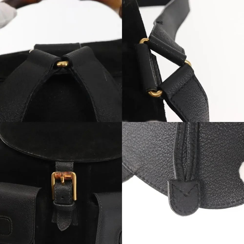Gucci Bamboo Suede Backpack Black